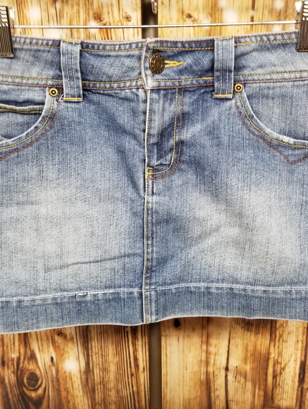 SO wear it declare it Retro Medium Wash Junior Size 5 Denim Mini Skirt Western